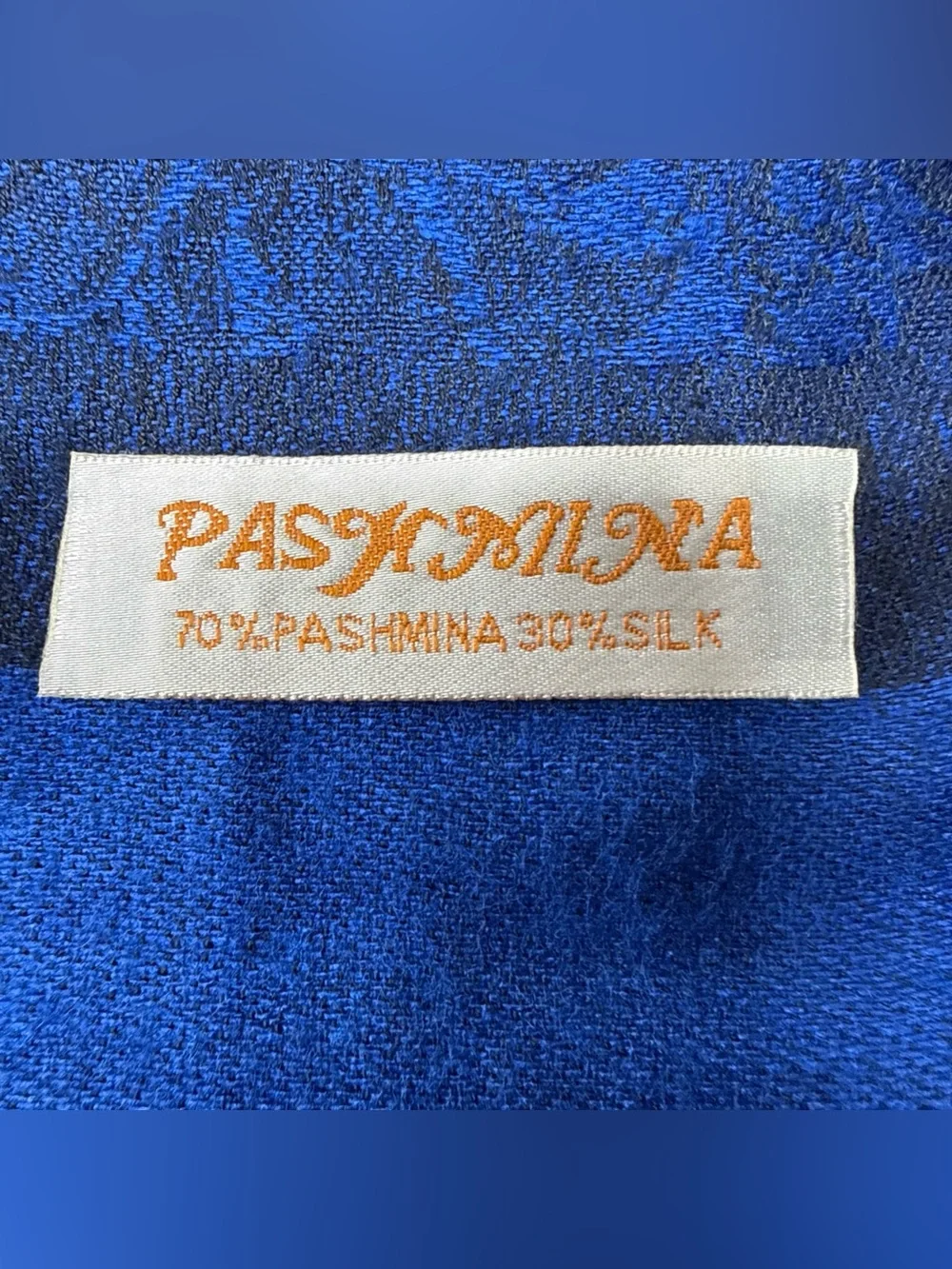 Pashmina Scarf Wrap Shawl Throw Blue‎ Paisley Fringe 26